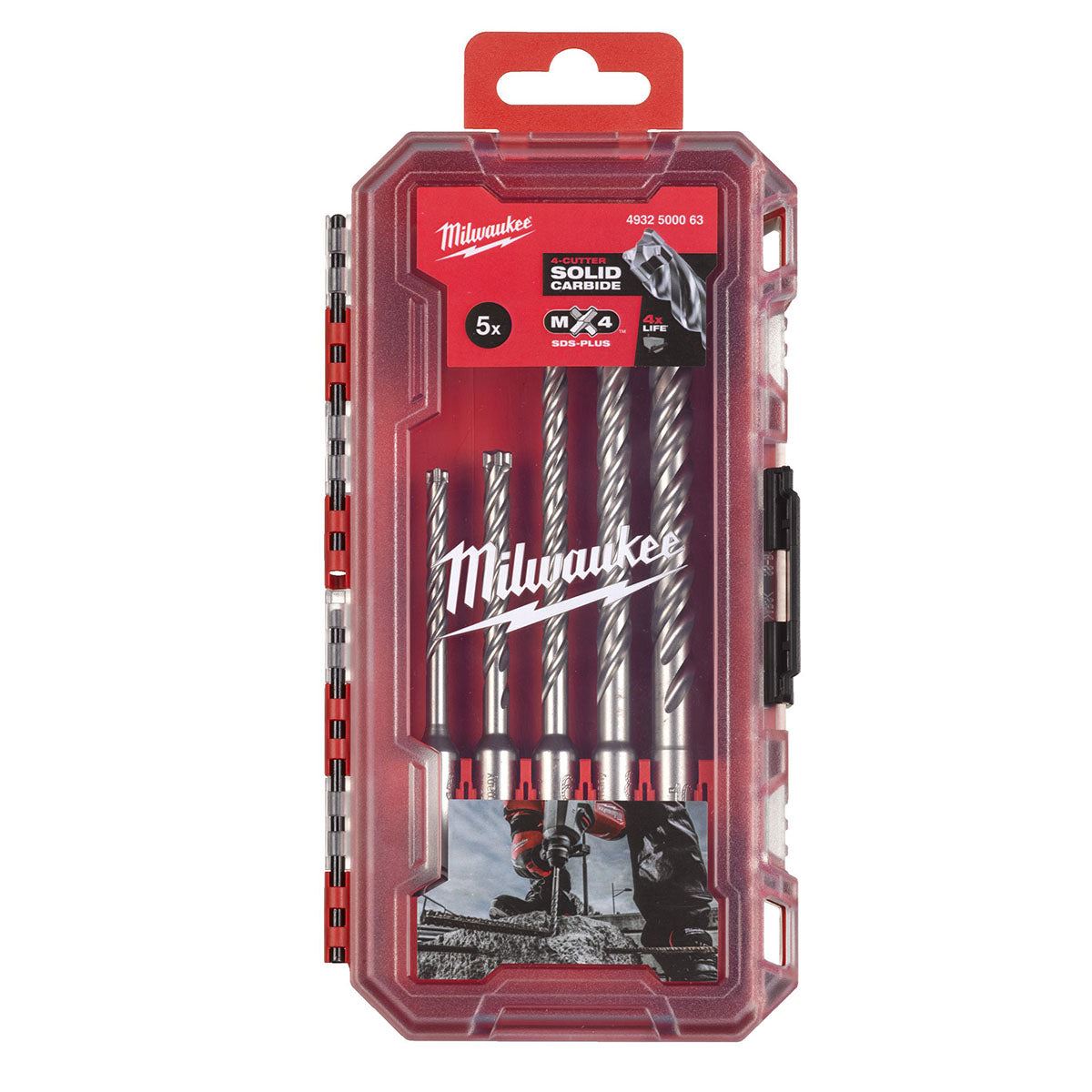 Milwaukee 5 Piece SDS+ MX4 Drill Bit Set 4932500063