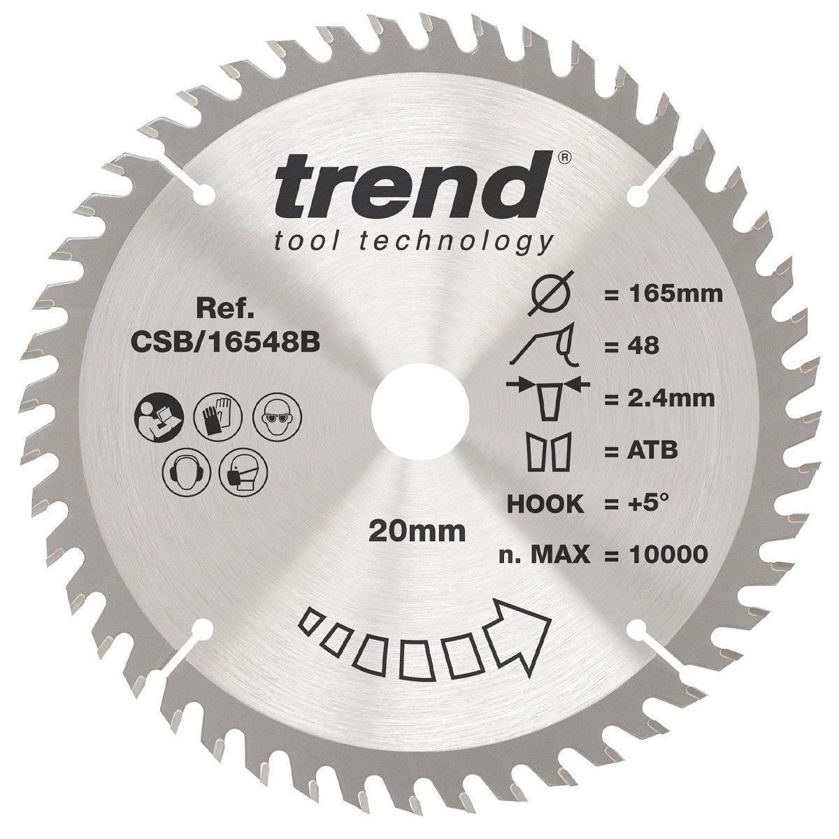 Trend CSB/16548B Wood Circular Saw Blade 165mm x 20mm x 48T