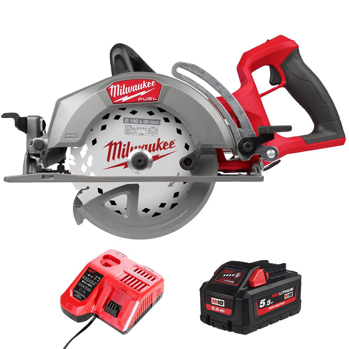 Milwaukee M18FCSRH662-0 M18 FUEL Gen 2 18V Brushless Circular Saw with 1 x 5.5Ah Battery & Charger