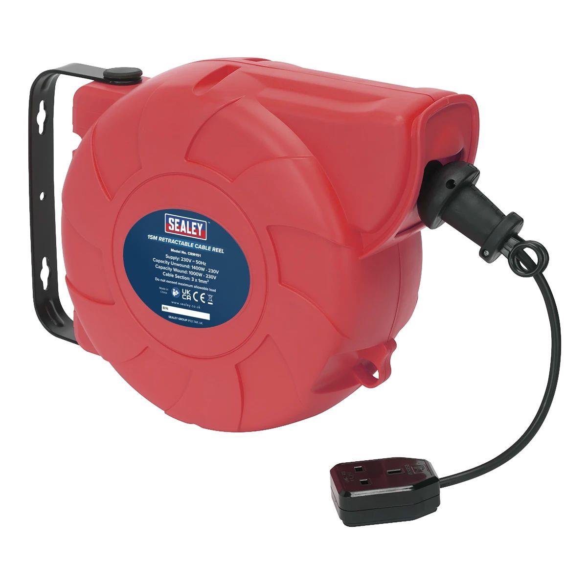 Sealey CRM151 15m Retractable Cable Reel System 1 x 230V