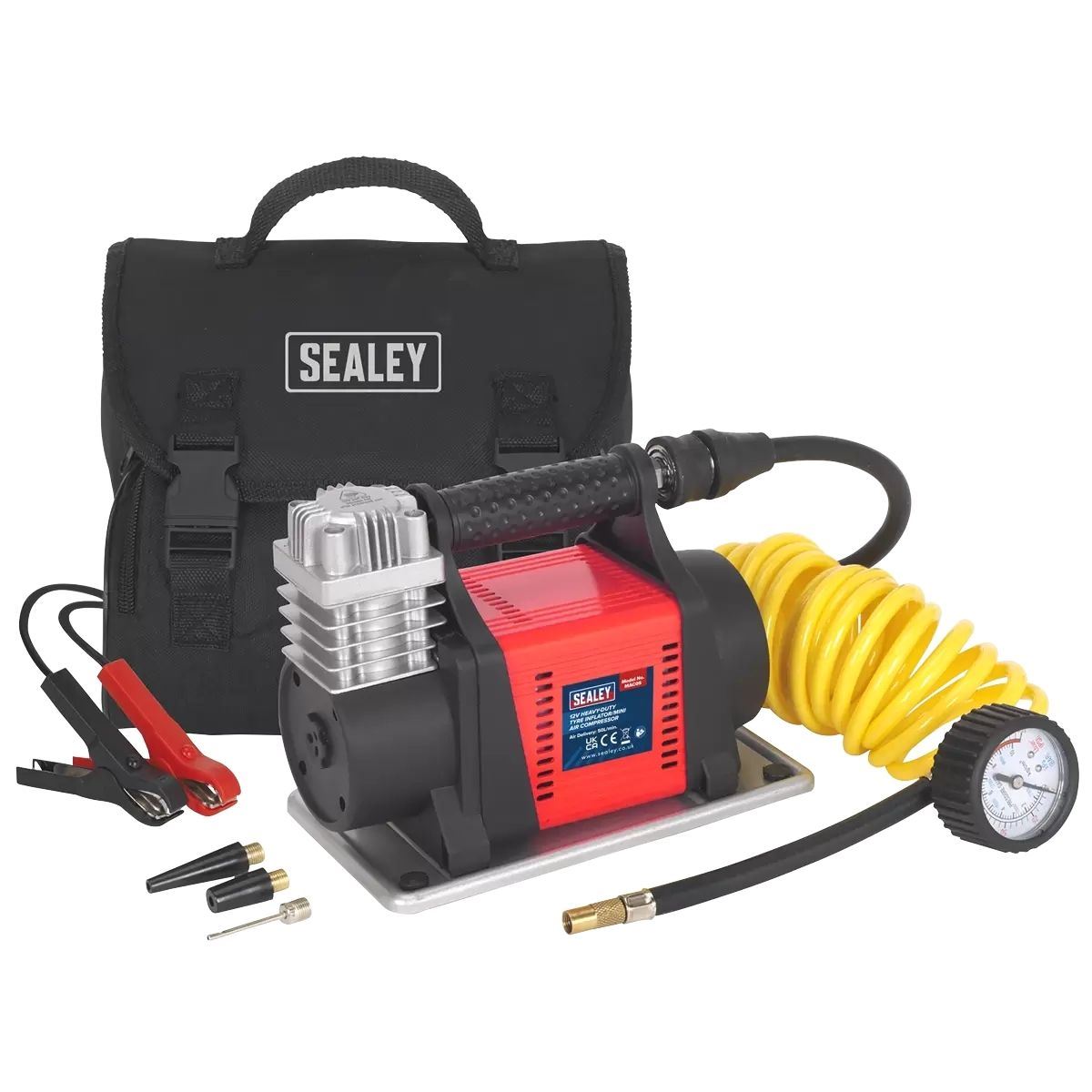 Sealey MAC05 12V Tyre Inflator/Mini Air Compressor Heavy-Duty