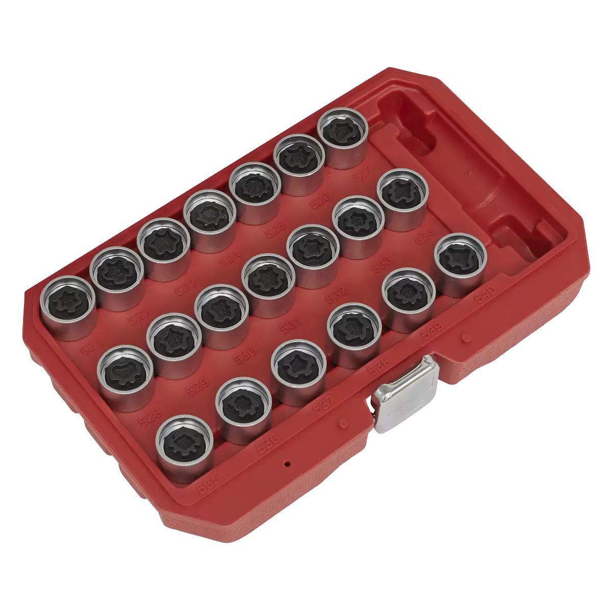 Sealey SX219 Locking Wheel Nut Key Set for VAG 20pc