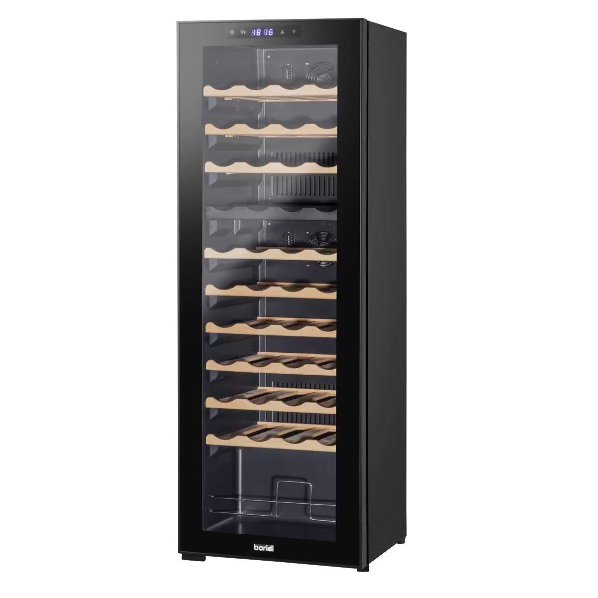 Sealey DH92 Baridi 44 Bottle Dual Zone Wine Fridge with Digital Touch Screen Controls & LED Light Black 230V