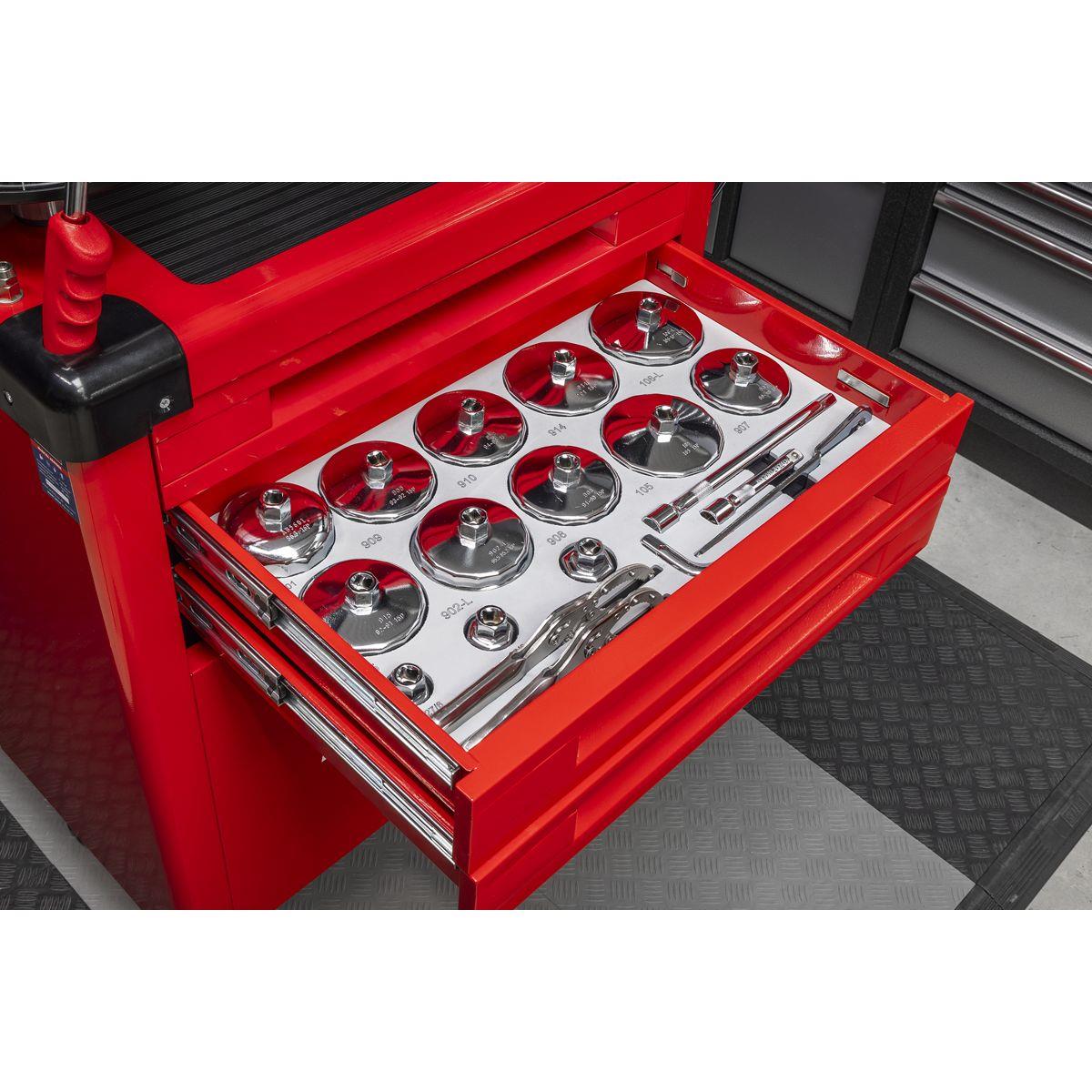 Sealey AK470DX Mobile Multifunction Oil Station with 61pc Tool Set