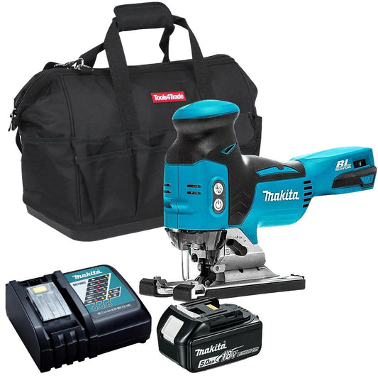 Makita DJV181Z 18V Brushless Barrel Handle Jigsaw With 1 x 5.0Ah Battery Charger & Bag