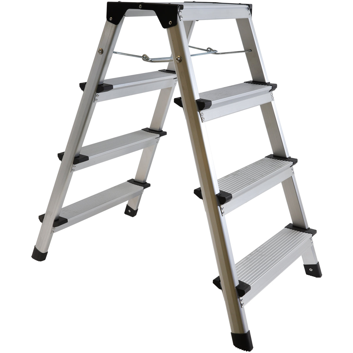 Excel Aluminium Stool Ladder 4 Tread with Work Bench Folding Hop Up 300mm