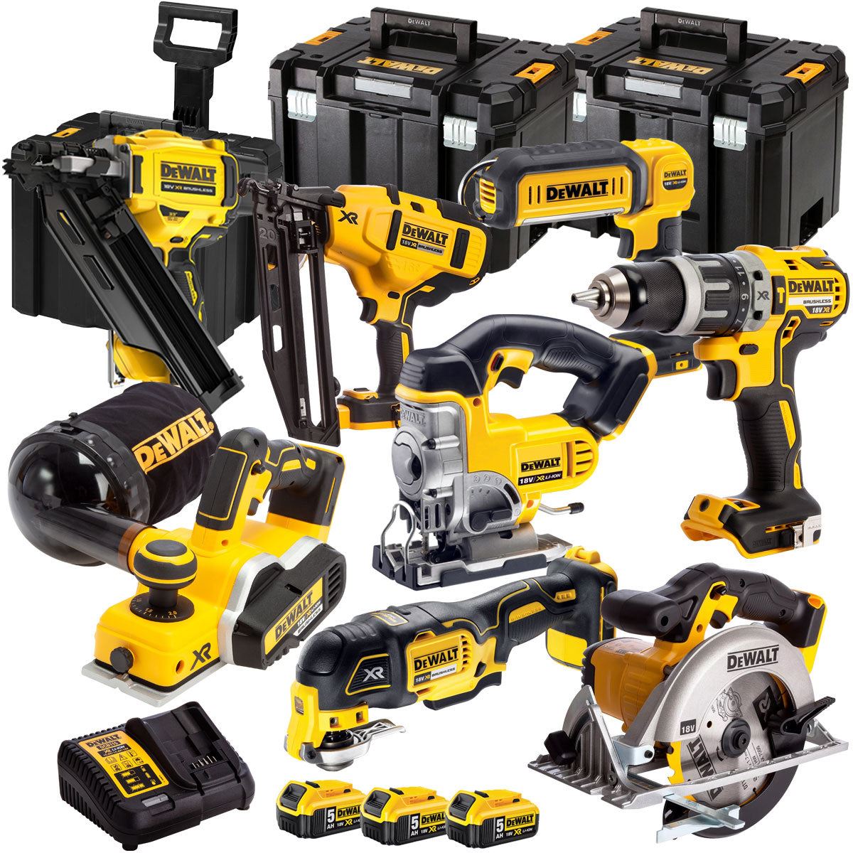 Dewalt DCK665P3T20 18V 8 Piece Power Tool Kit with 3 x 5.0Ah Batteries