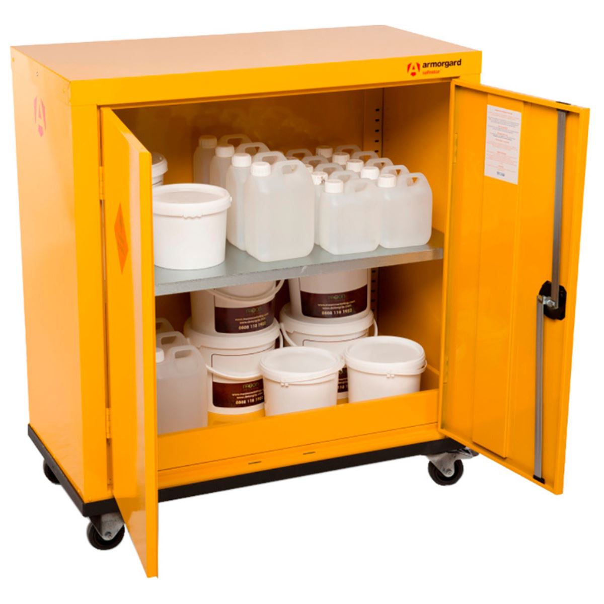 Armorgard HMC2 Safestor Hazardous Mobile Cupboard 900mm x 480mm x 1010mm Secure Storage for Materials
