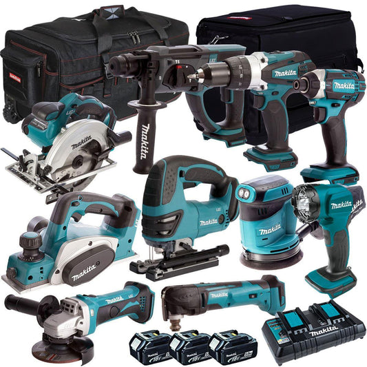 Makita T4T10051PT 18V 10 Power Tool Kit with 3 x 5.0Ah Battery & Charger
