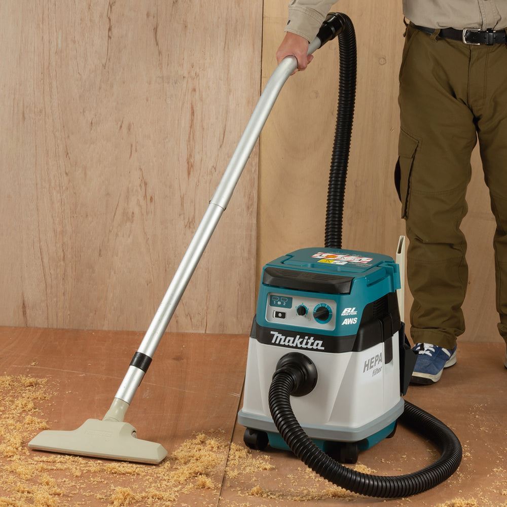 Makita DVC157LZX3 36V Brushless L-Class 15L Dust Extractor AWS with 2 x 5.0Ah Battery & Charger