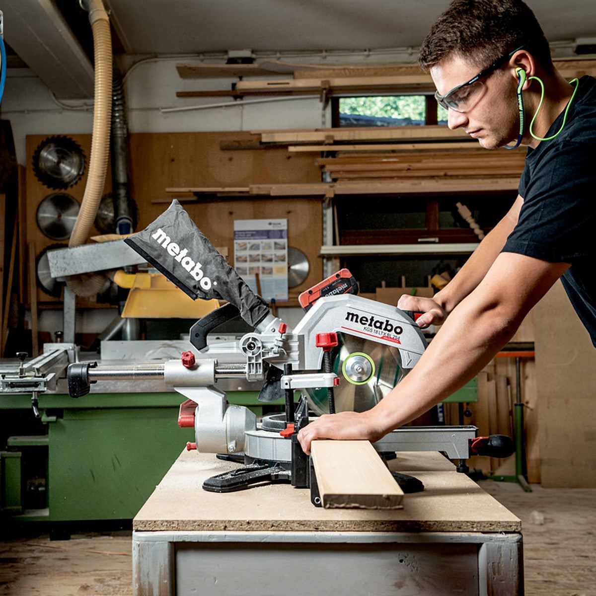Metabo KGS 18 LTX BL 254 18V Brushless Sliding Mitre Saw with 1 x 8.0Ah Battery & Charger