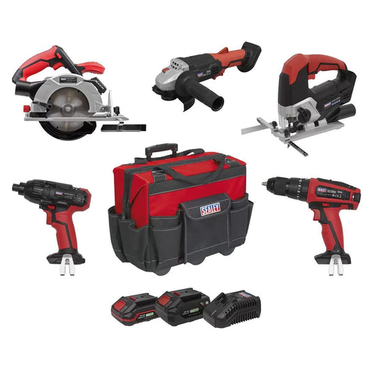 Sealey CP20VCOMBO13 5x20V Cordless 5 Tool Combo Kit -2 Batteries