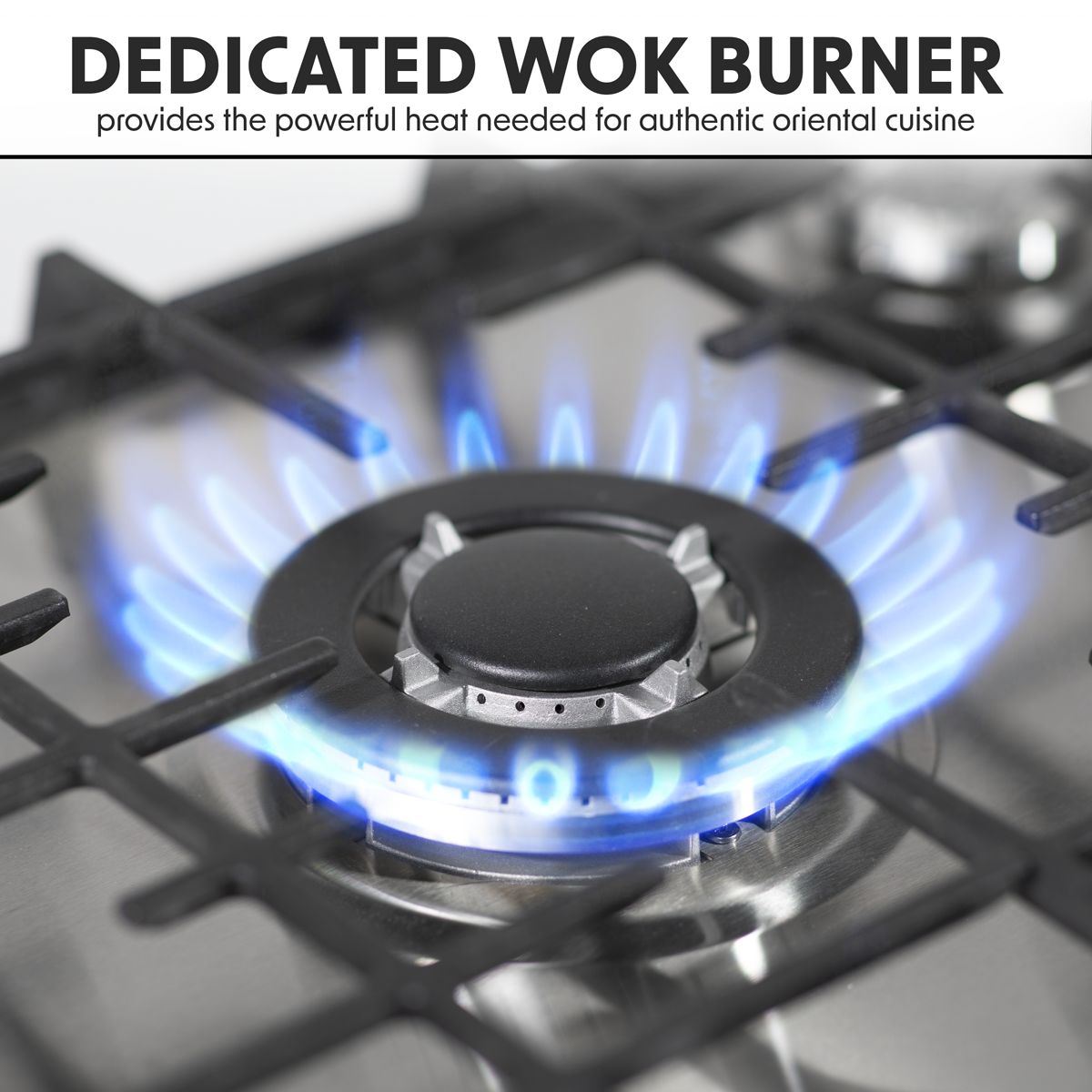 Sealey DH225 Baridi Gas Hob with 4 Cooking Zones 60cm Stainless Steel