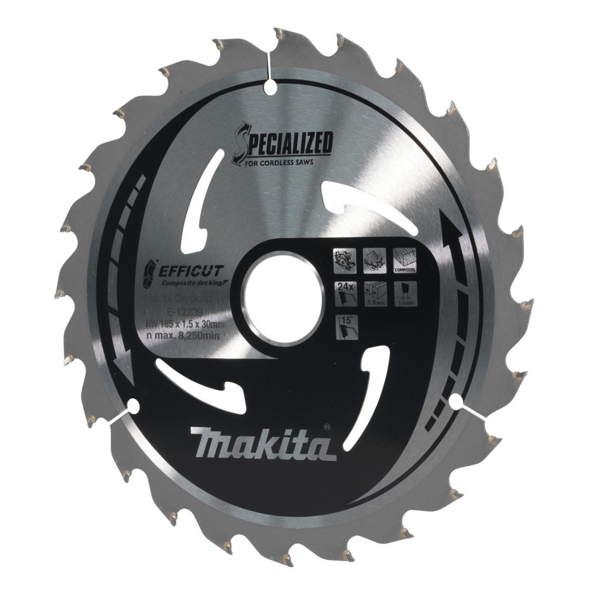 Makita E-12239 Efficut TCT Circular Saw Blade 185mm x 30mm x 24T