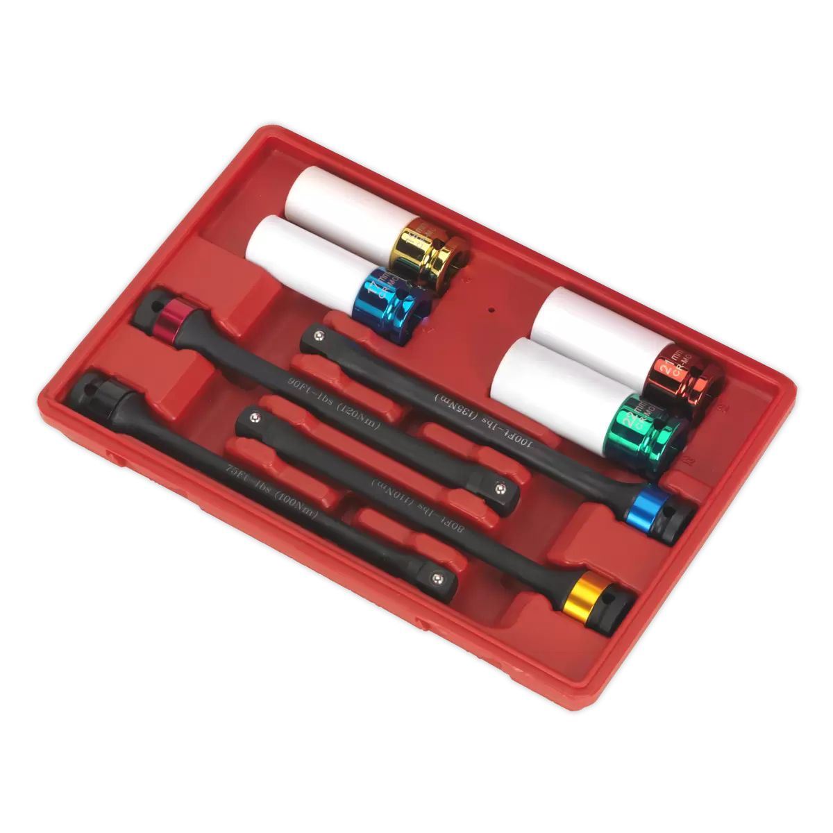 Sealey AK2243 Torque Stick & Aluminium Wheel Impact Socket Set 8pc 1/2