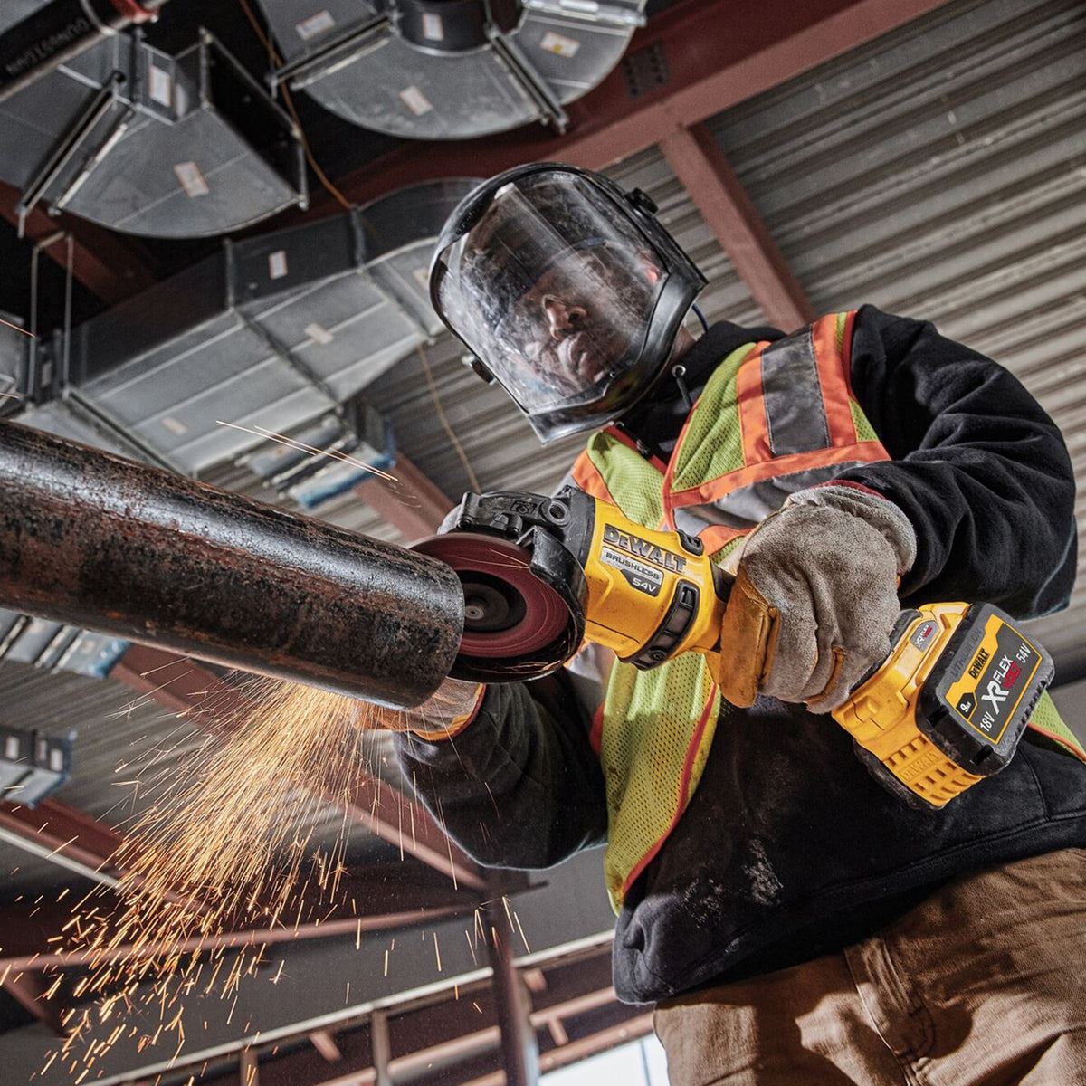 Dewalt DCG418NT 54V XR FLEXVOLT Brushless Angle Grinder with 1 x 9.0Ah Battery & Charger