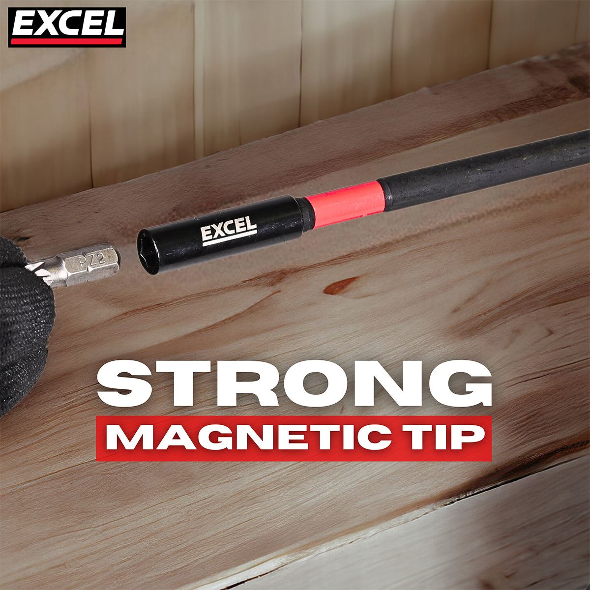 Excel 300mm Magnetic Impact Bit Holder with Blister Card Pack of 3