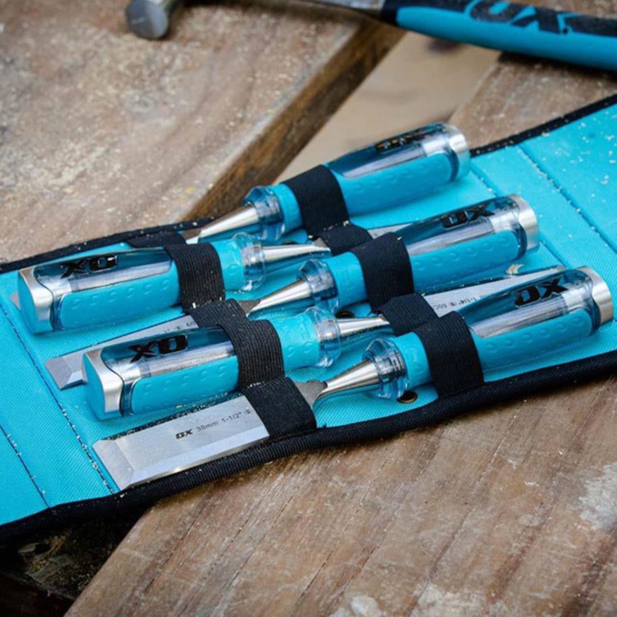 OX Pro Wood Chisel 5 Piece Set in Velcro Case OX-P371005
