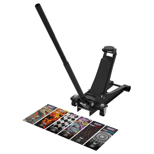 Sealey 2000CB Low Profile Custom Design Trolley Jack with Rocket Lift 2 Tonne Black