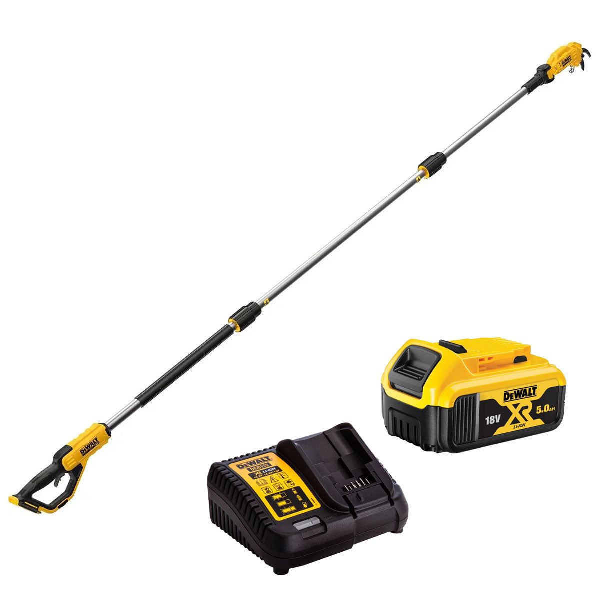DeWalt DCMPP569N-XJ 18V XR Pole Pruning Saw with 1 x 5.0Ah Battery & Charger