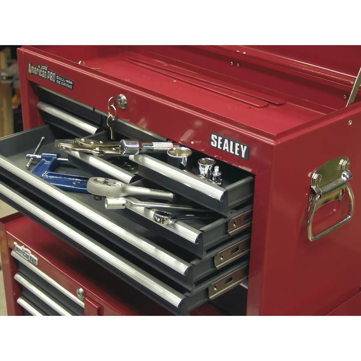 Sealey AP22509BB 9 Drawer Topchest with Ball-Bearing Slides Red/Grey