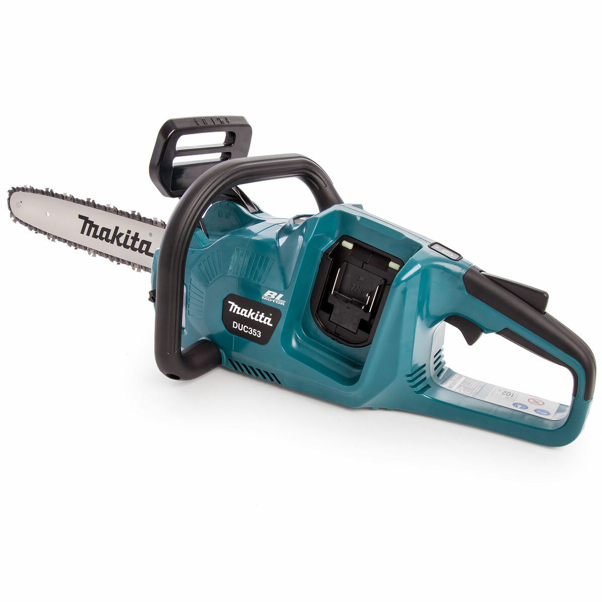 Makita DUC353Z 36V LXT Brushless Cordless 350mm Chainsaw With 2 x 6.0Ah Batteries & Charger