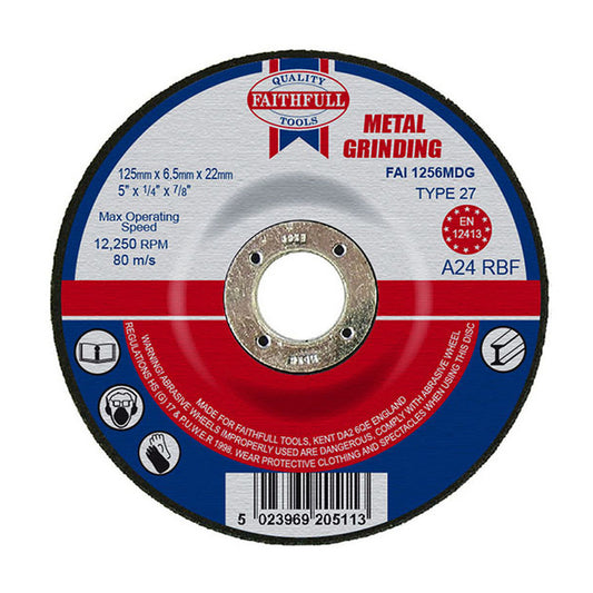 Faithfull 115mm Grinding Disc for Metal Depressed FAI1156MDG