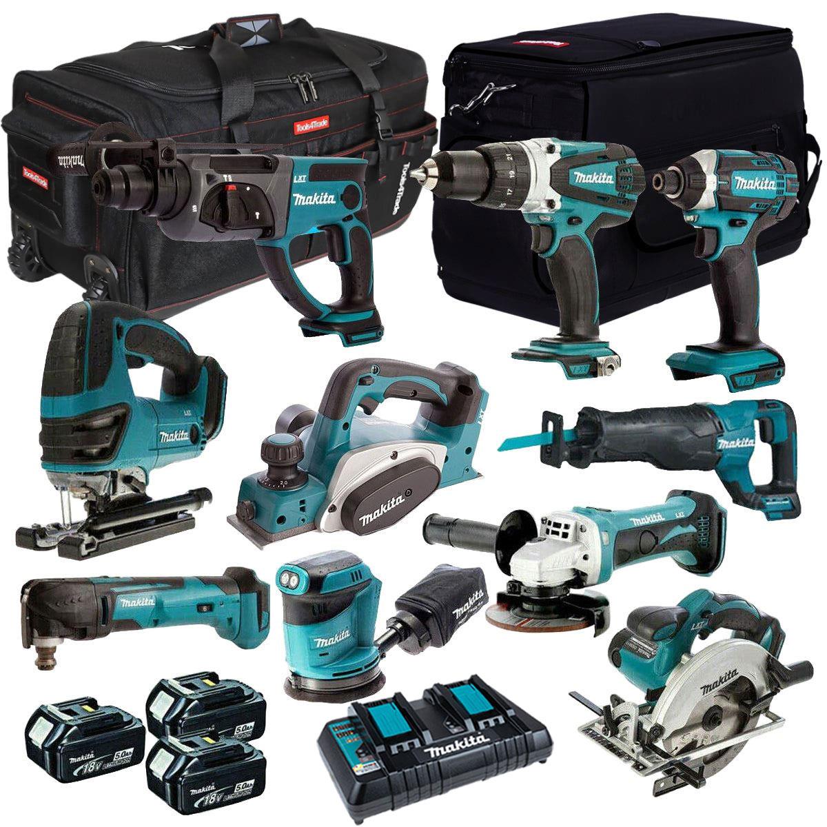 Makita MAK10PC 18V 3 x 5.0Ah LXT Li-ion 10 Piece Power Tool Kit