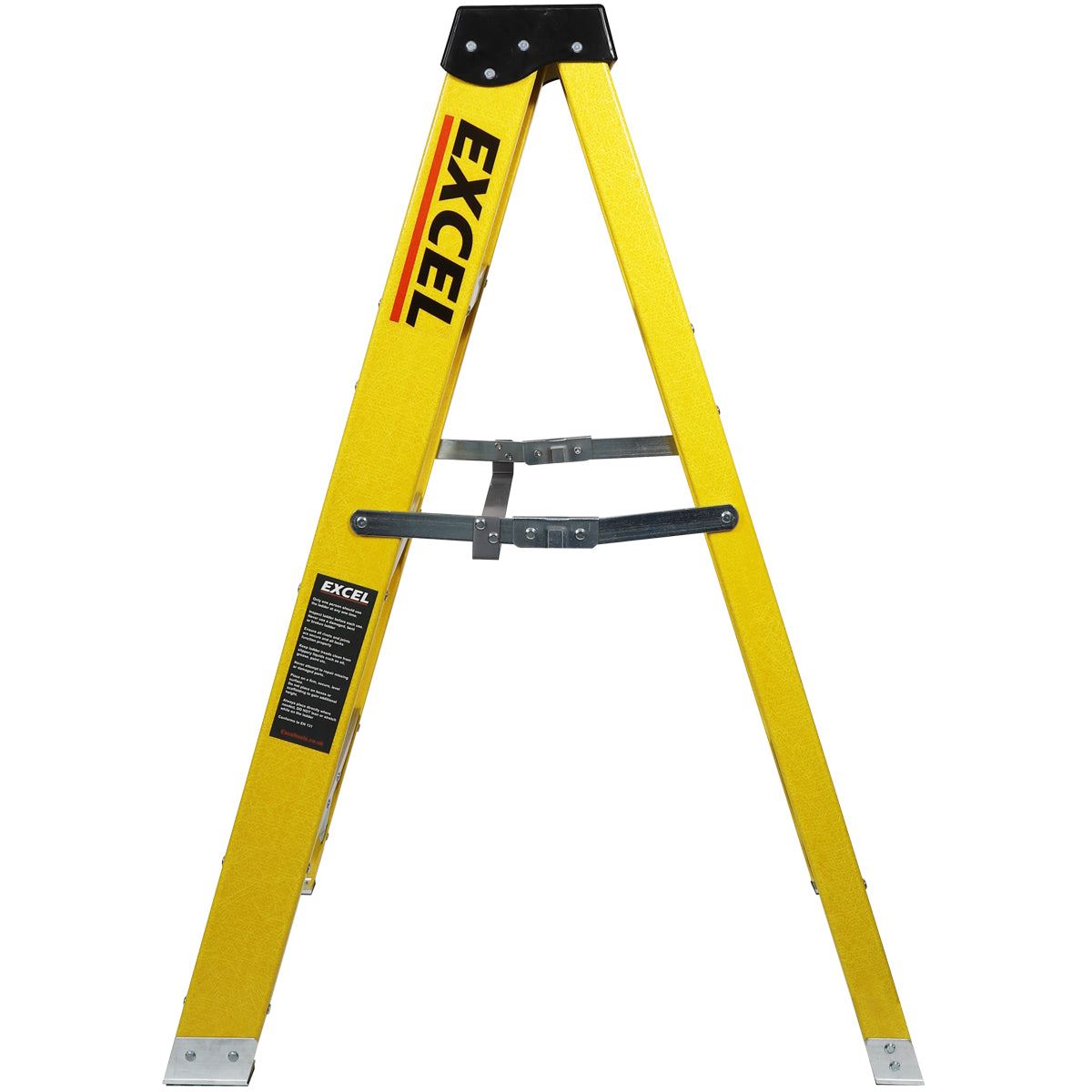 Excel Heavy Duty Fibreglass 3 Tread Ladder with 3 Step Hop Up Ladder