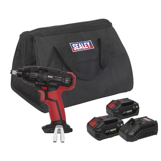 Sealey CP20VIWKIT 20V Impact Wrench 1/2"Sq Drive 230Nm with 2 Batteries & Charger