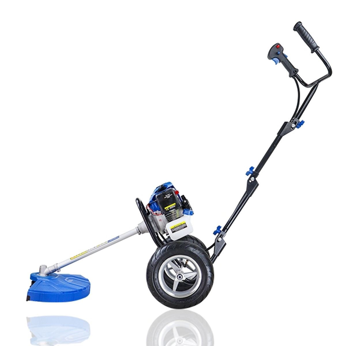 Hyundai HYWT5200X 52cc Petrol Wheeled Grass Trimmer 43cm Cutting Width Large Wheels