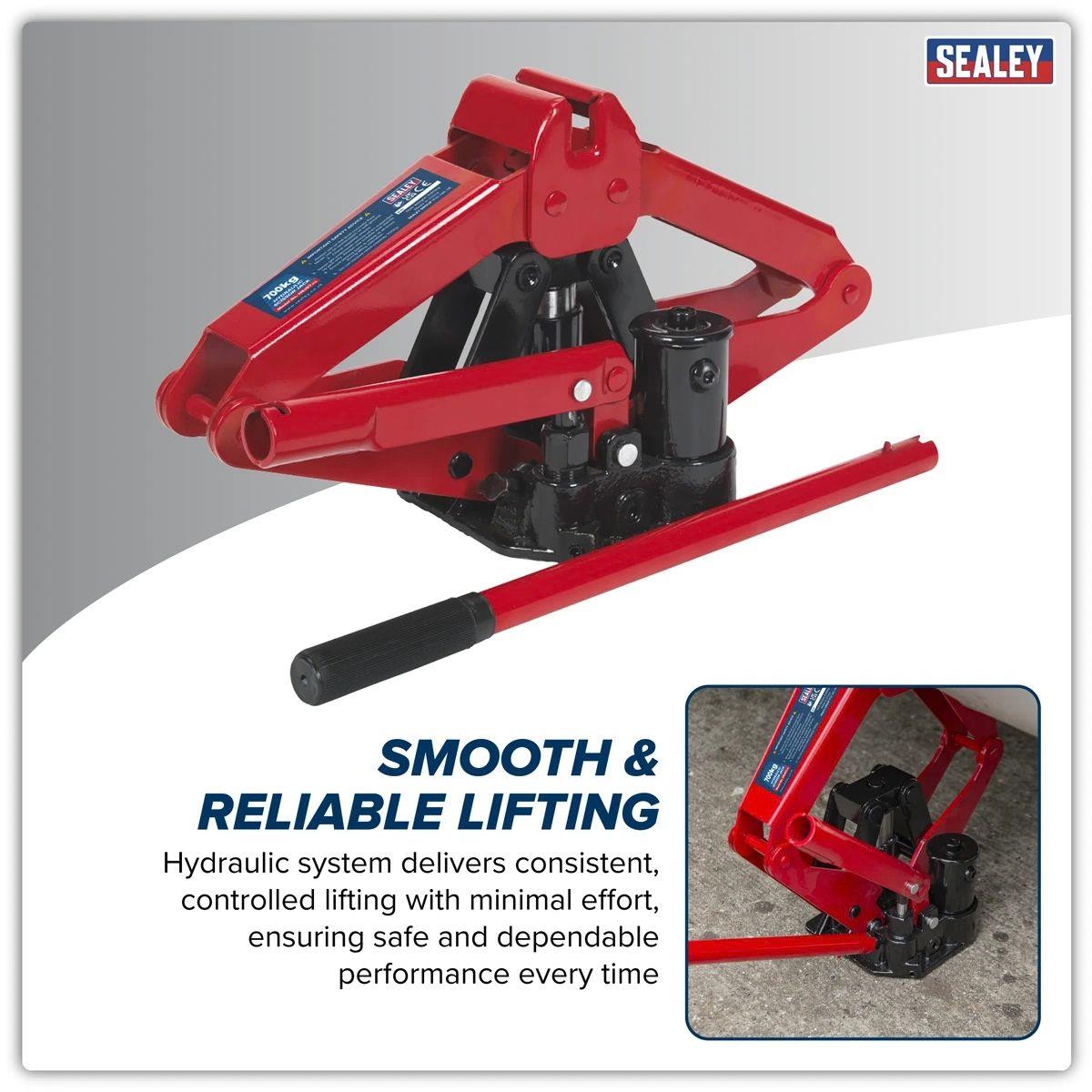 Sealey HSJ07 Hydraulic Scissor Jack 700kg Capacity