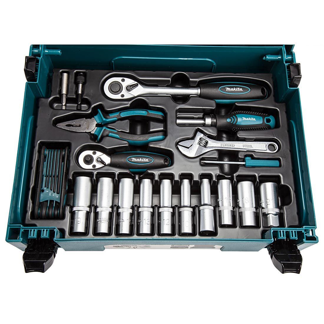 Makita E-11542 Makpac Hand Tool Set Of 87 Pieces In Case