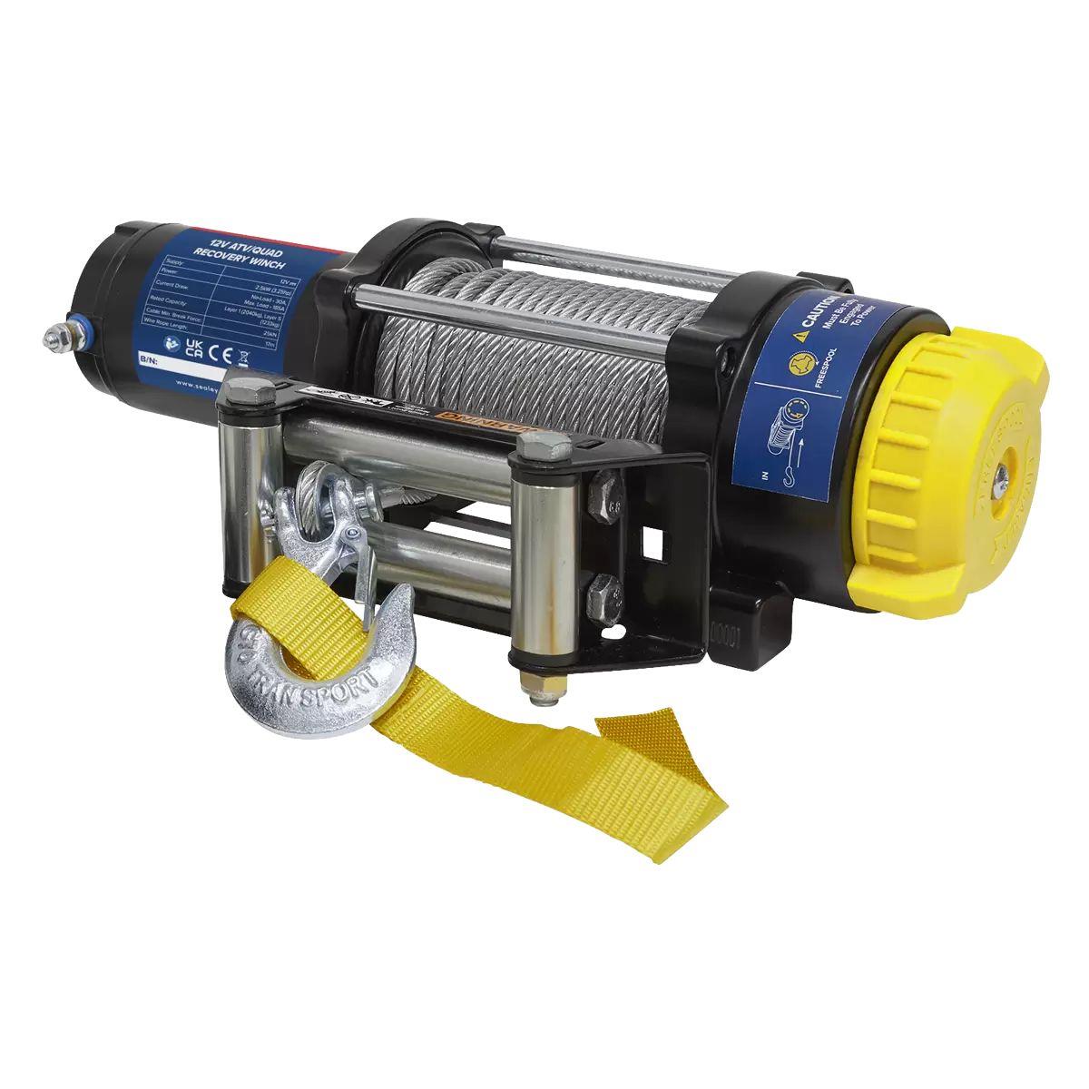 Sealey ATV2040 ATV/Quad Winch 2040kg Line Pull 12V