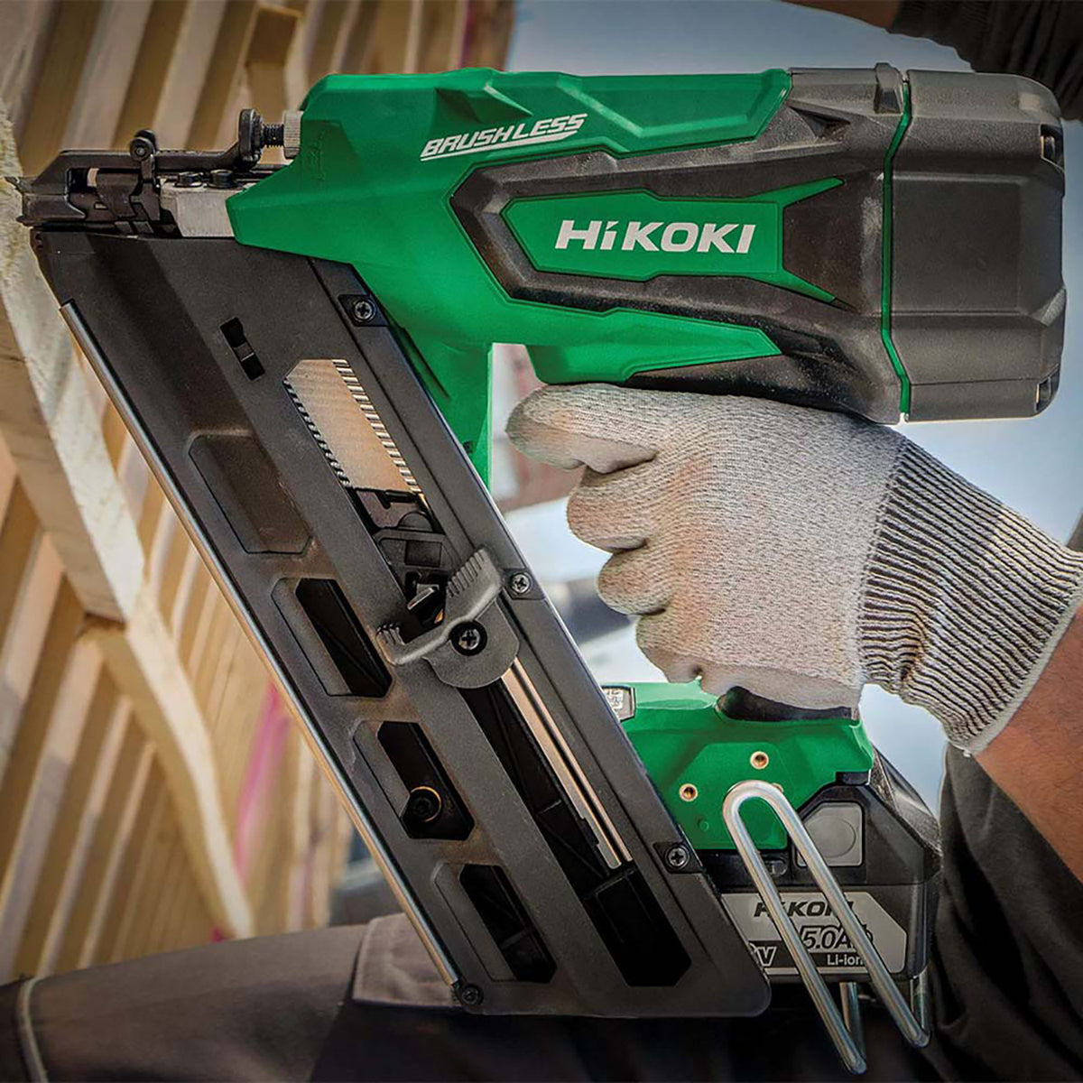 HiKOKI NR1890DCJPZ 18V Brushless First Fix Framing Nailer with 2 x 5.0Ah Batteries Charger & Type 4 Case