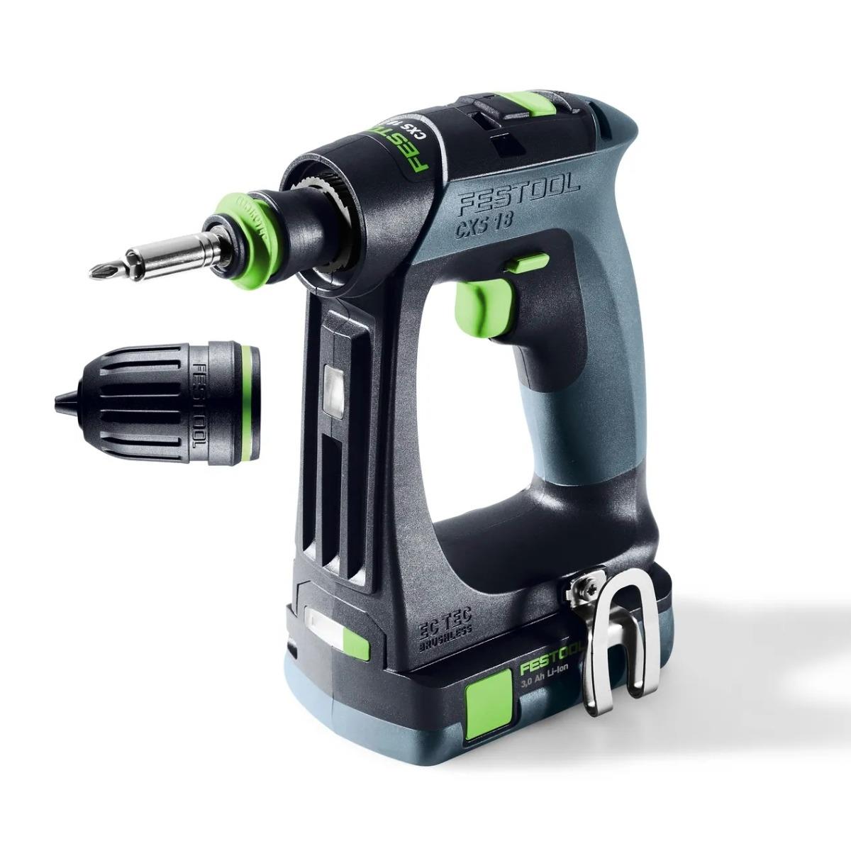Festool CXS 18 C 3,0-Plus 18V Brushless Drill Driver with 2 x 3.0Ah Battery, Charger & Case - 576885