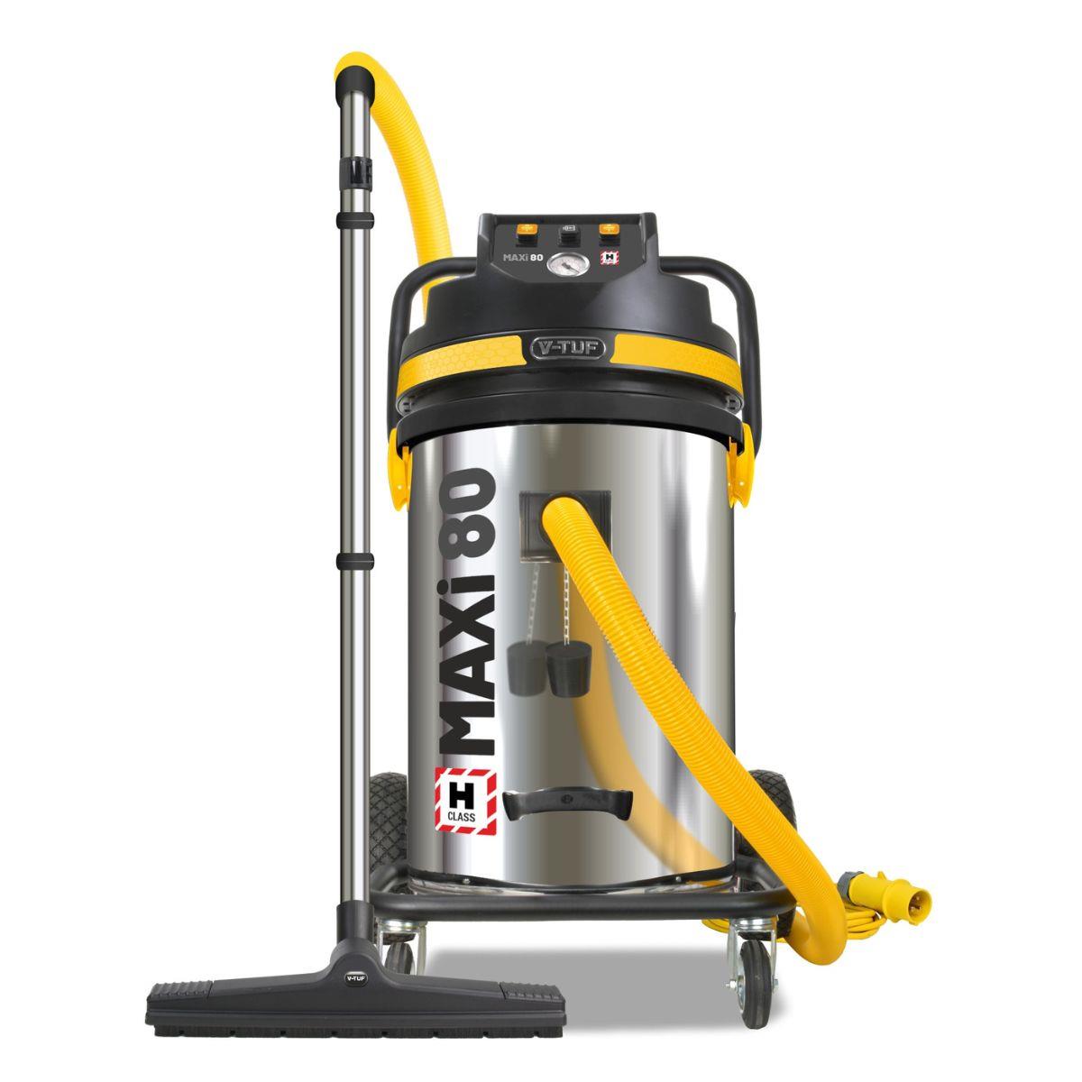 V-TUF MAXIH110-80L H-Class Industrial Dust Extraction Vacuum Cleaner 110V/2500W