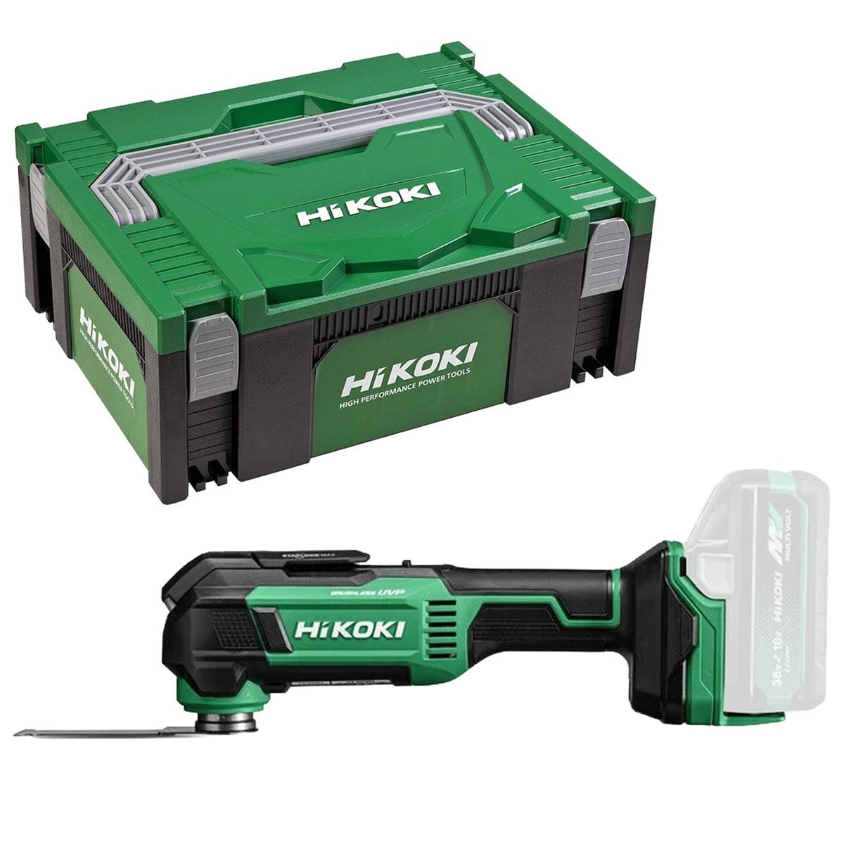 HiKOKI CV18DMAW2Z 18V Brushless Starlock Max Multi Tool With 1 x 2.0Ah Battery Charger & Case