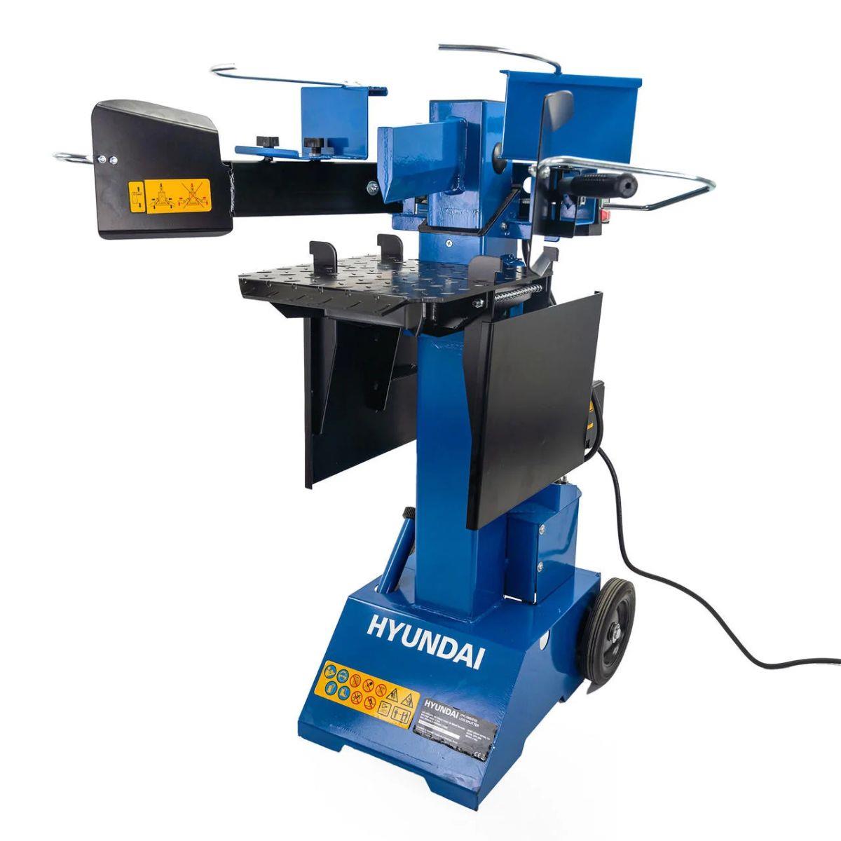 Hyundai HYLS8000VE 8 Tonne Vertical Electric Log Splitter with Hydraulic Ram, Dual Handle Control 550mm Length