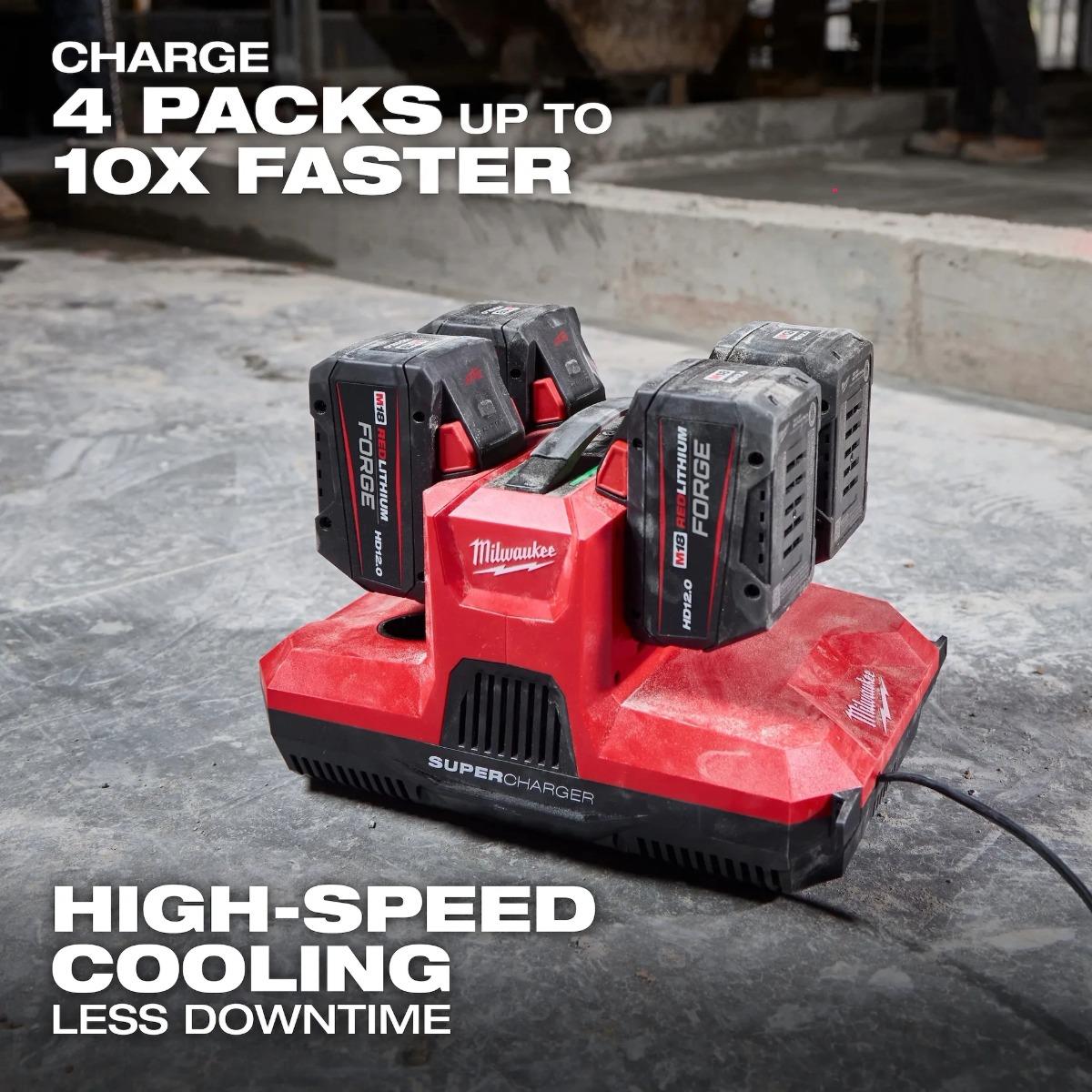 Milwaukee M12-18MBPSC4 12-18V Multi Bay Packout Super Charger 4932500143