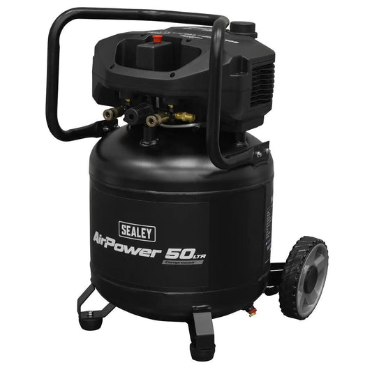 Sealey SAC50V 50L Oil Free Belt Drive Vertical Compressor 2hp & 230V/13A