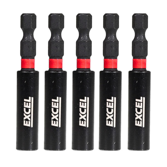 Excel 60mm Magnetic Impact Bit Holder Pack of 5