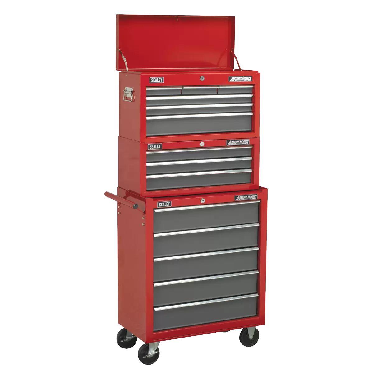 Sealey AP2201BB 6 Drawer Topchest with Ball-Bearing Slides Red/Grey