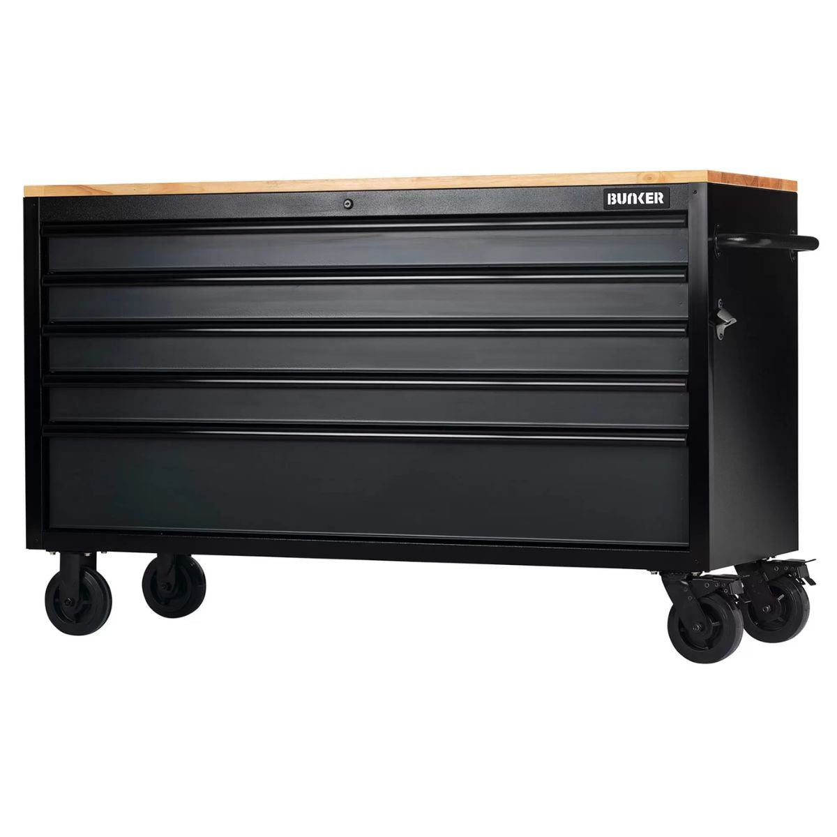 Draper B100-61G5D Bunker 5 Drawer Workbench Roller Tool Cabinet 61 Inch Grey 28343