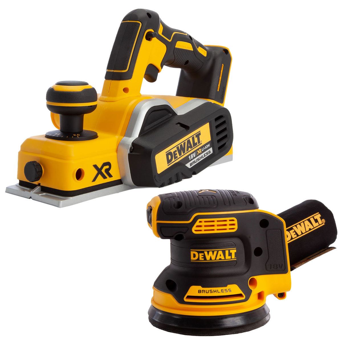 Dewalt DCP580N 18V XR Brushless Planer & DCW210N Orbital Sander Body Only