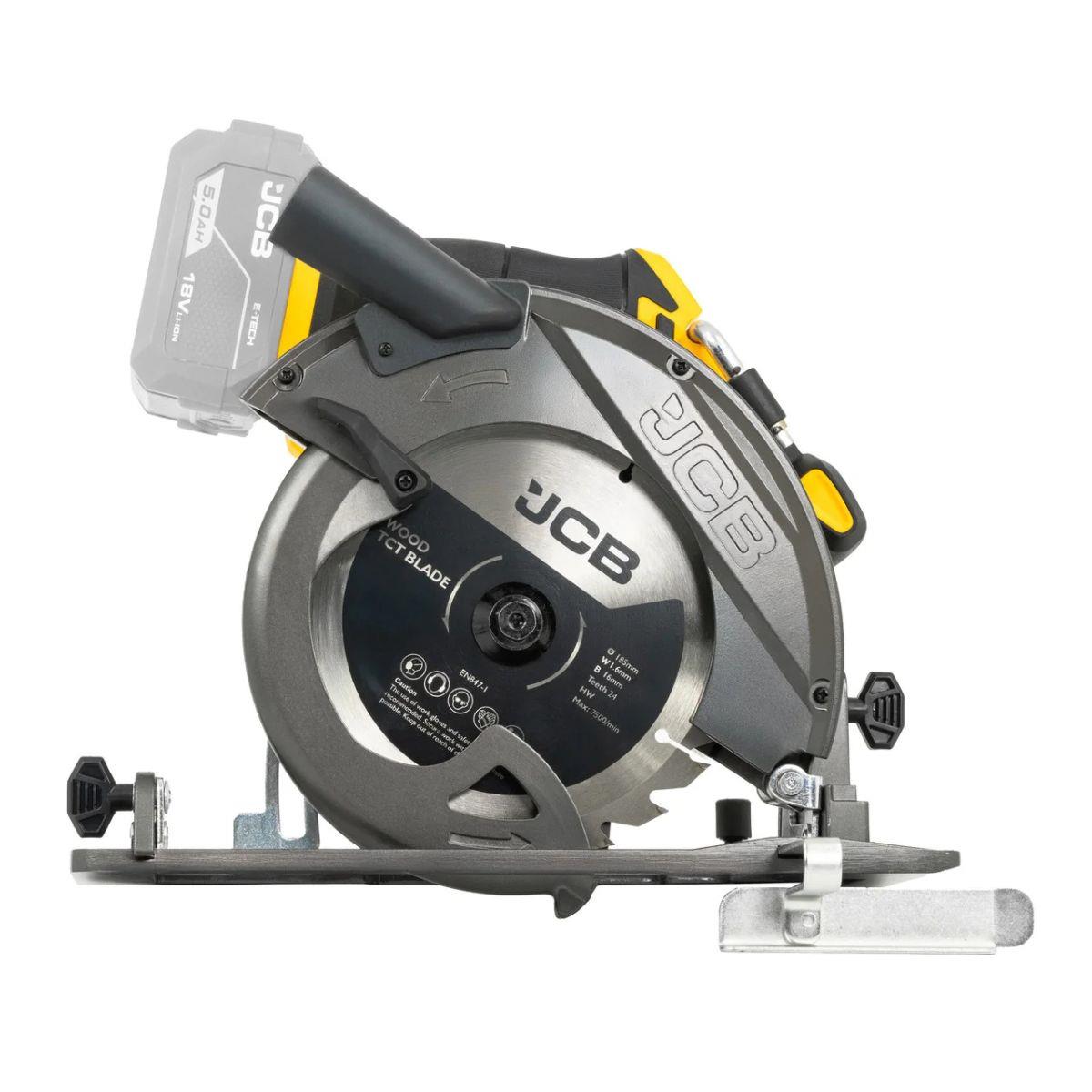 JCB-18PCS-185 18V Circular Saw 185mm & 60mm Cut Depth With 2 Blades Body Only