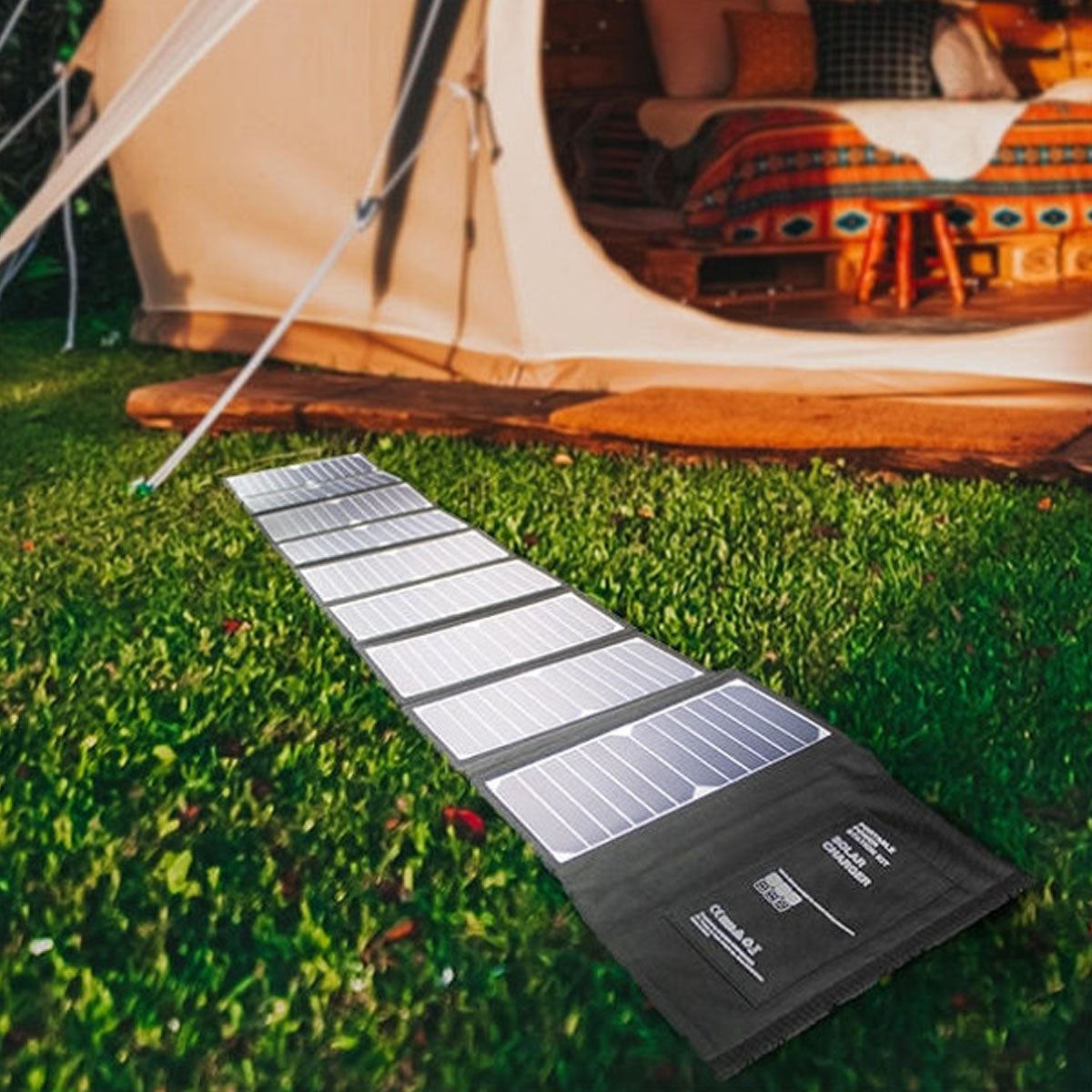 Hyundai H60 Portable & Foldable 60W Solar Charger USB & DC Connectivity for Outdoor Power Supply