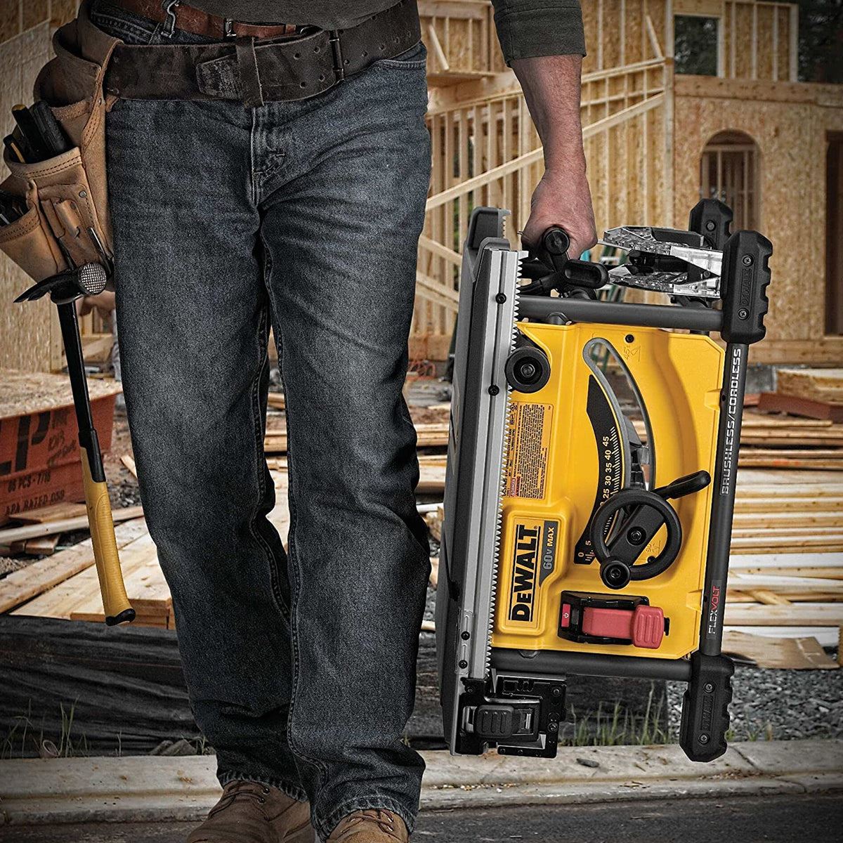 Dewalt DCS7485T2 54V Flexvolt Brushless 210mm Table Saw with 2 x 6.0Ah Batteries & Charger