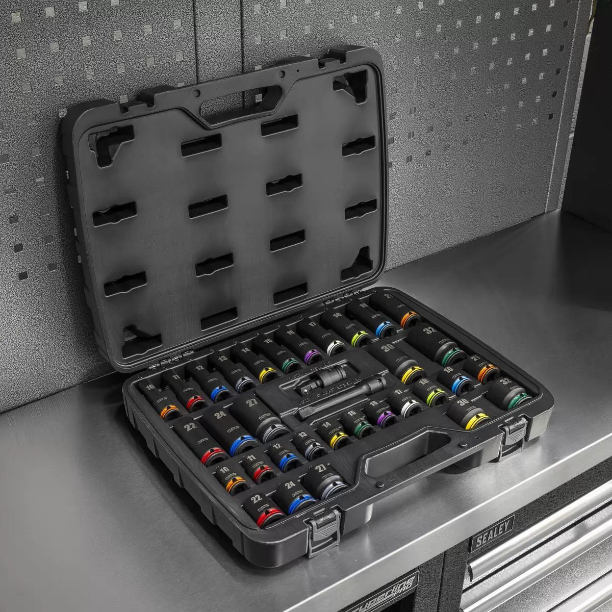 Sealey AK5636M Lock-On Standard & Deep Impact Socket Set 34pc 1/2