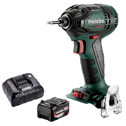 Metabo SSD 18 LTX 200 BL 18V Brushless 1/4" Impact Driver with 1 x 5.2Ah Battery & Charger